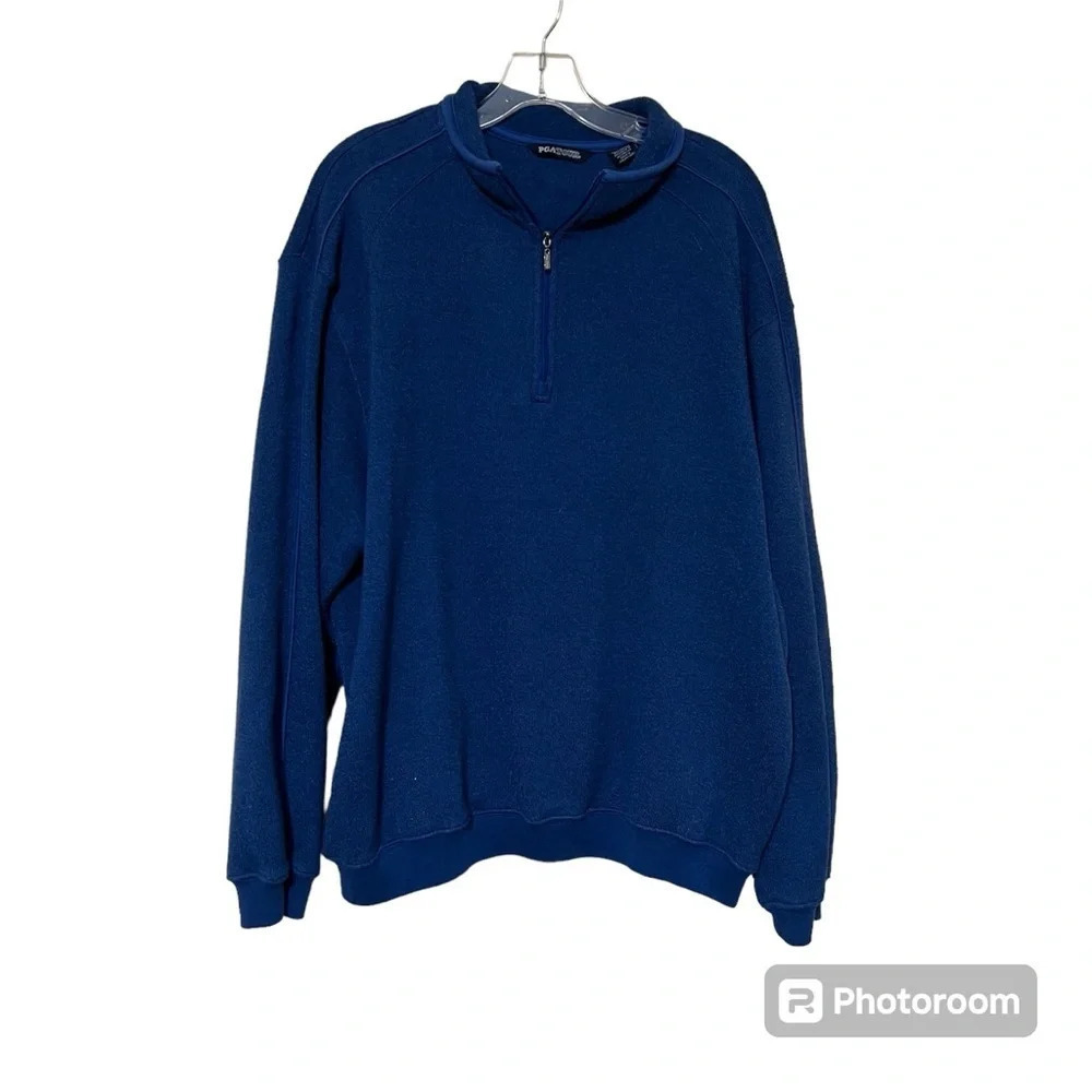 PGA Tour Men’s Blue Quarter Zip Golf Pullover Size‎ XL